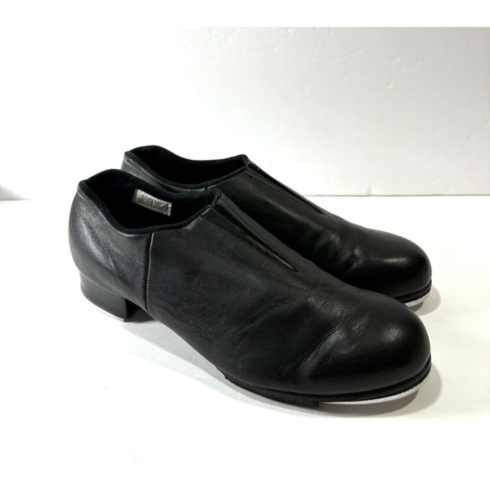 BLOCH Women's Shoes Tap Flex Slip-On Tap Dance Black Leather Shockwave Sz 7.5
